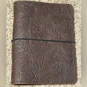 Embossed Brown Leather Personal/B6 Journal/planner